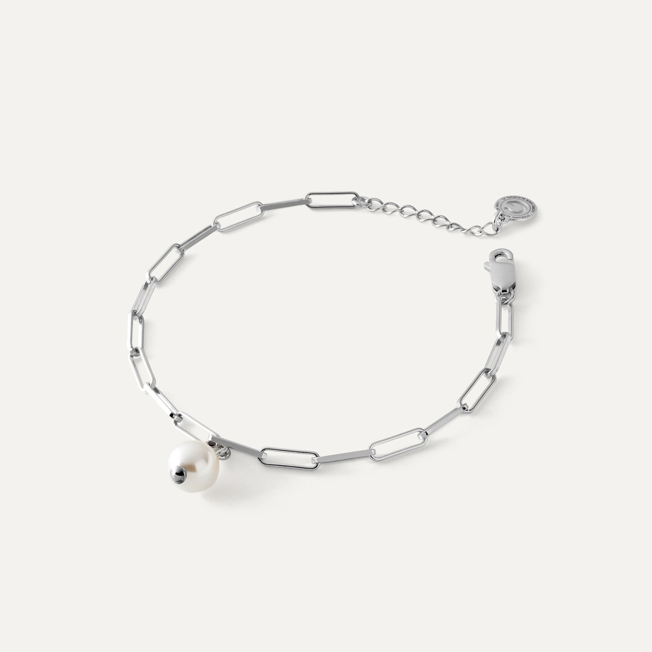 Unregelmäßige Perle armband silber 925 platiniert