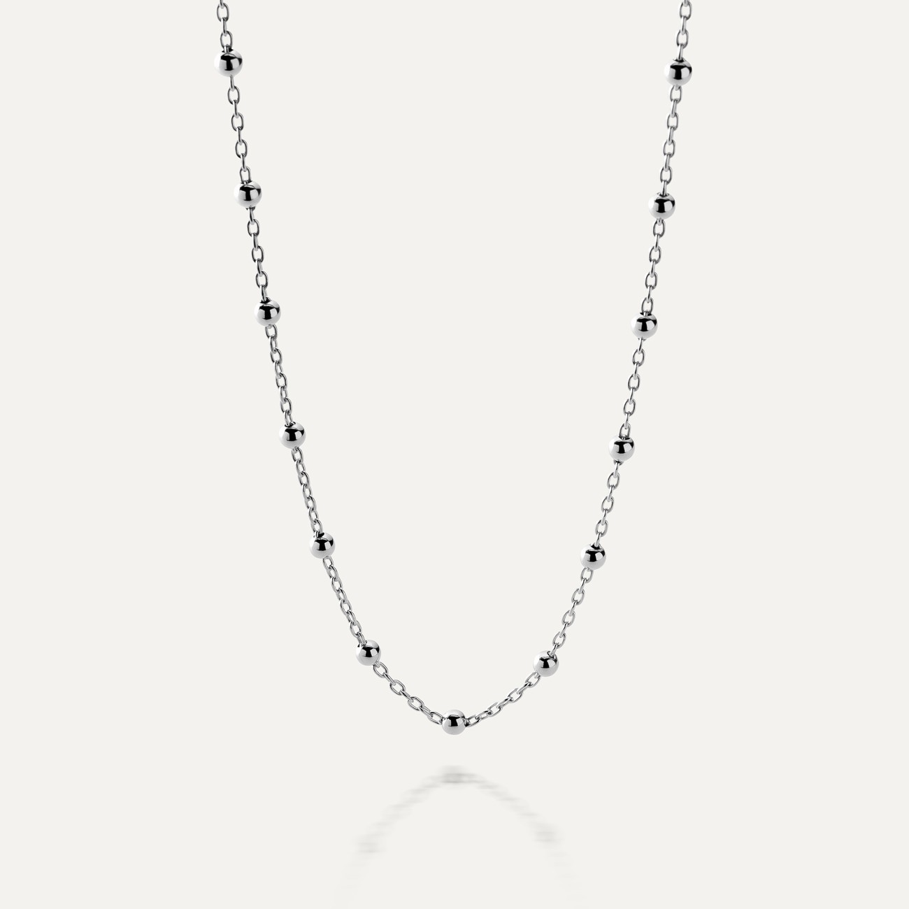 Delicate ball chain, 925 silver, platinum plated