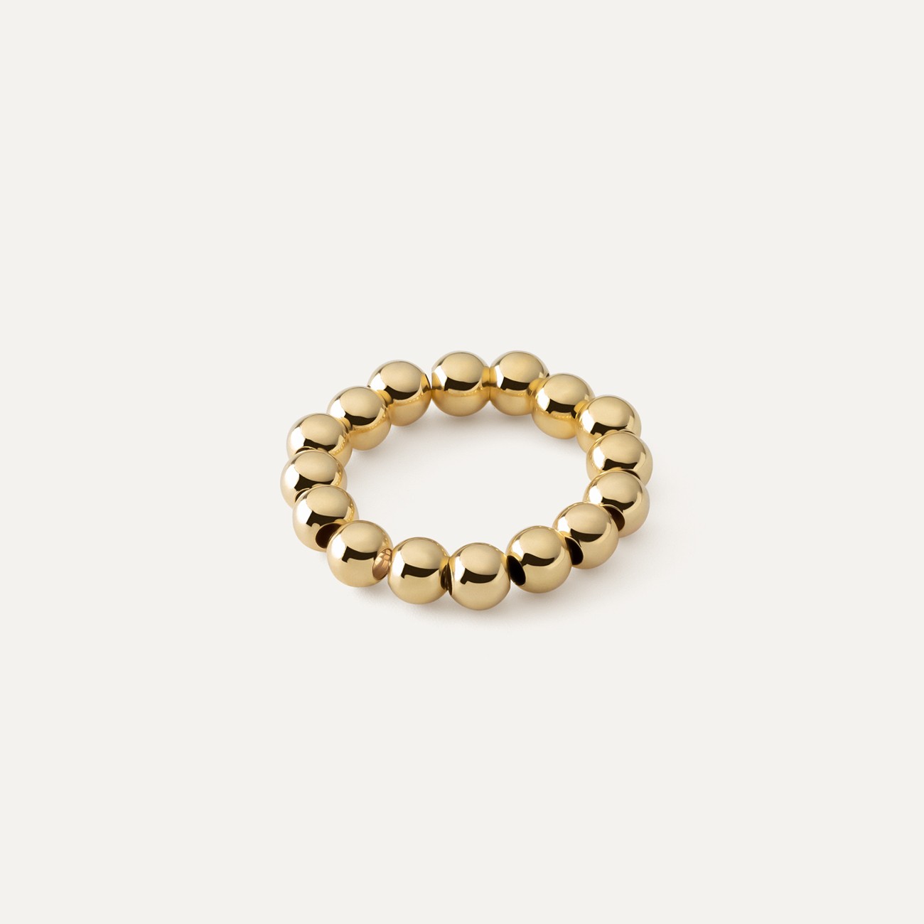 Flexible balls ring, sterling silver 925 gold plated
