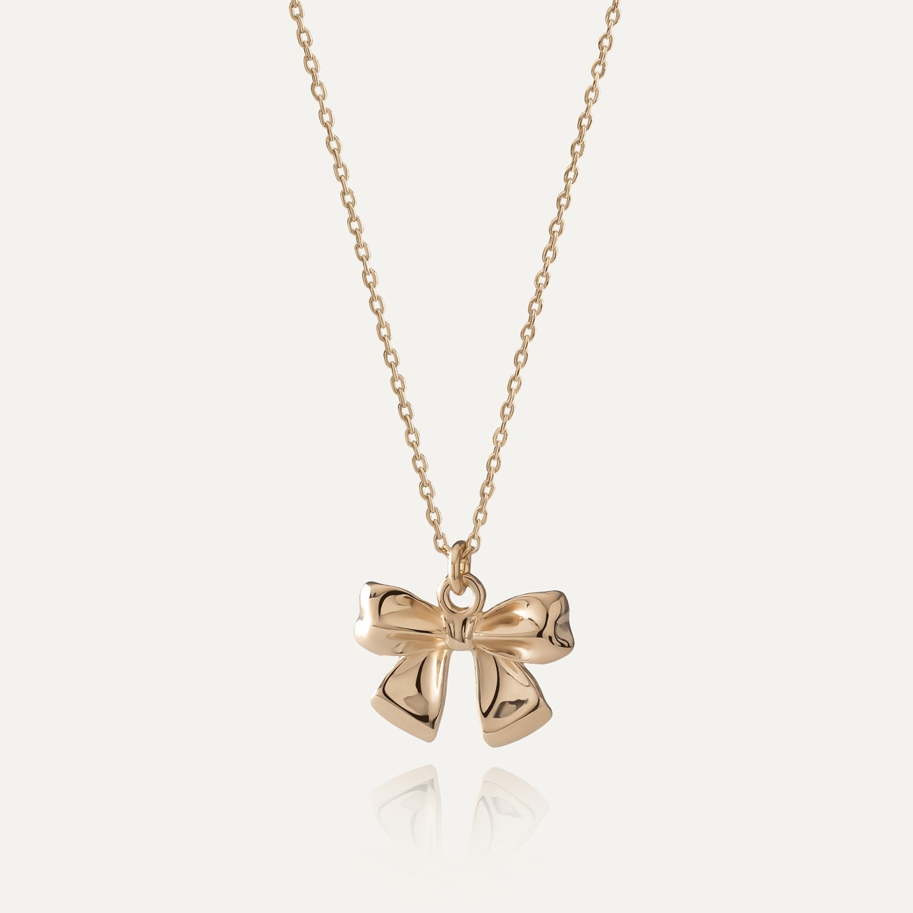 Bow necklace, silver 925, gold plated