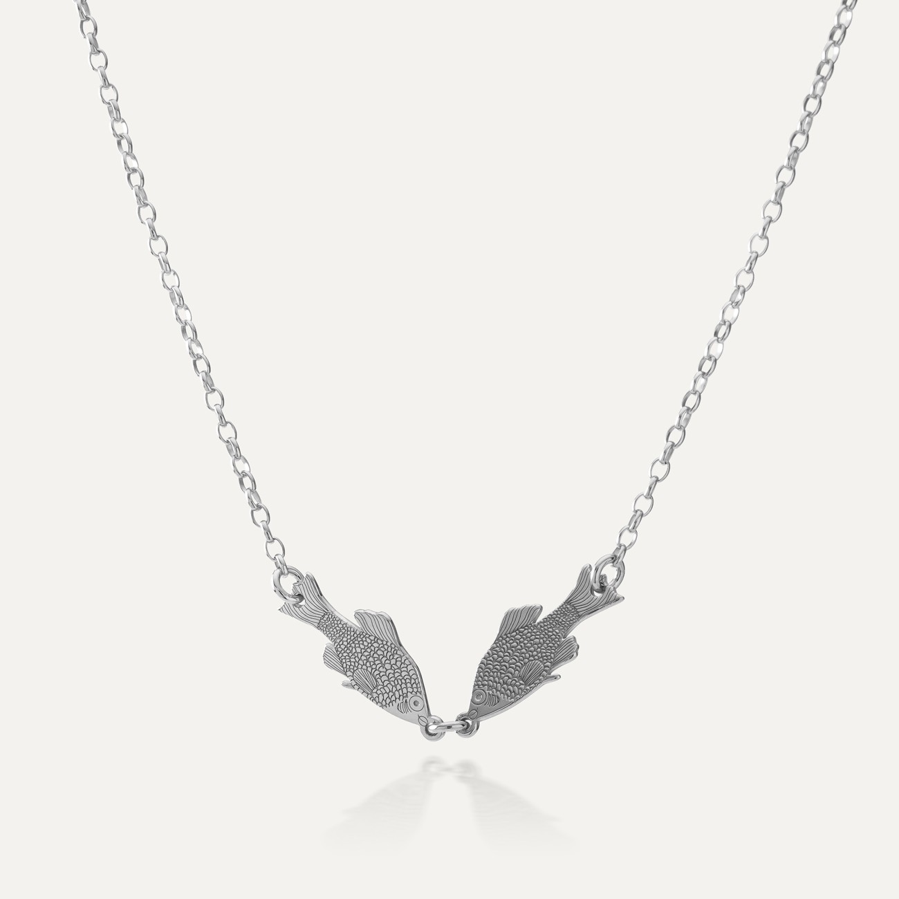 Fischanhänger, sterlingsilber 925 platiniert