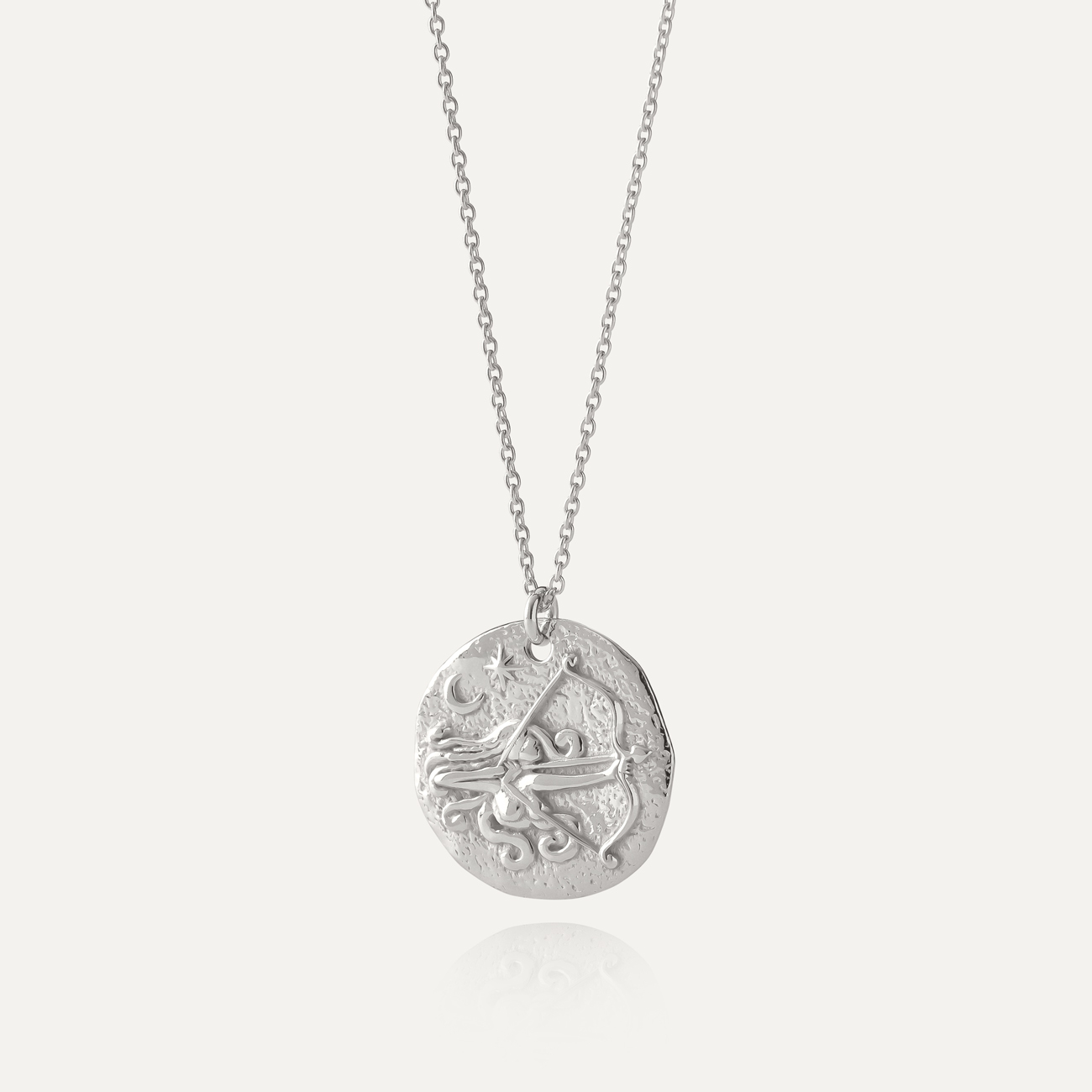 Halskette mit dem Sternzeichen Schütze, 925er Silber platiniert
