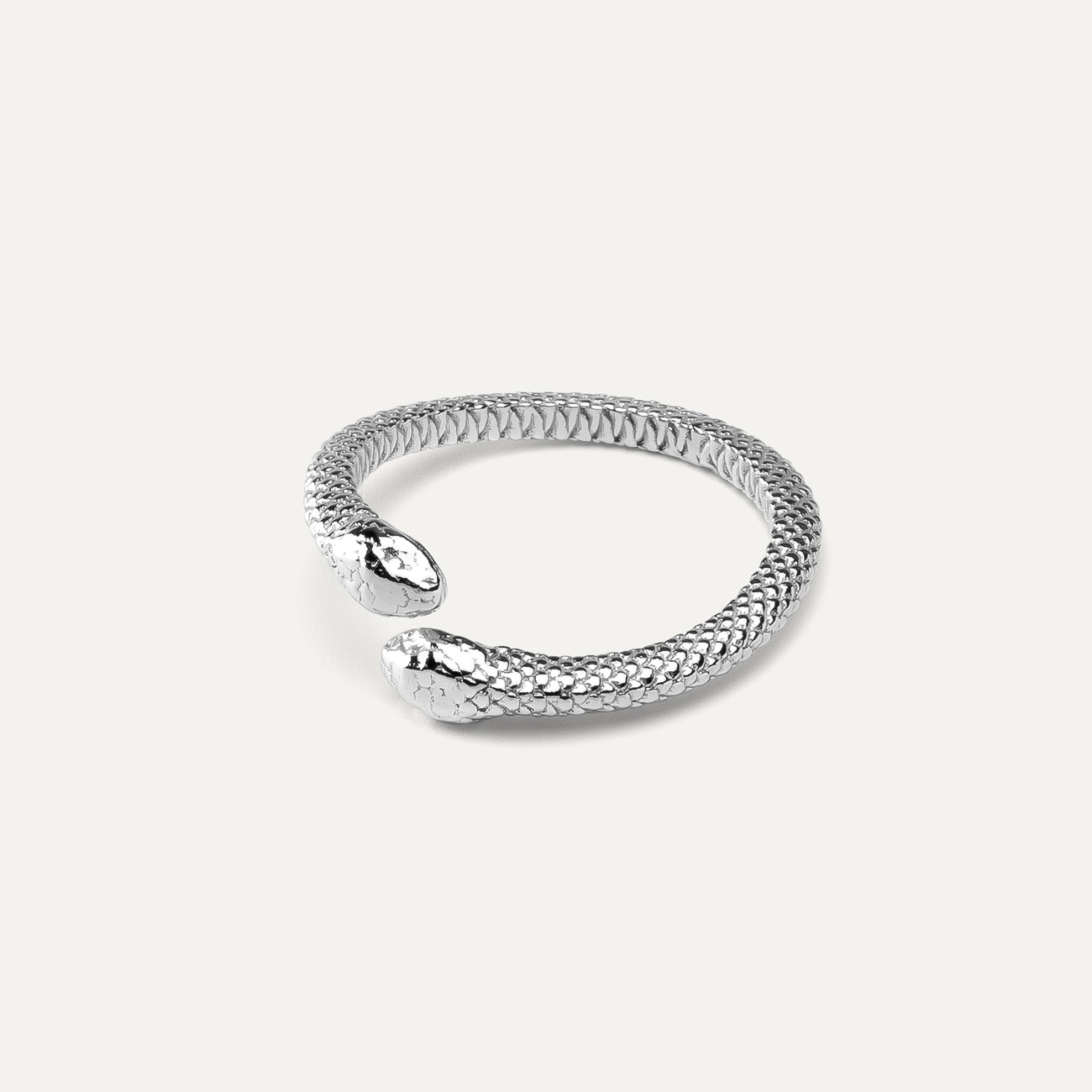 Snake ring - universal size, sterling silver 925 platinum plated