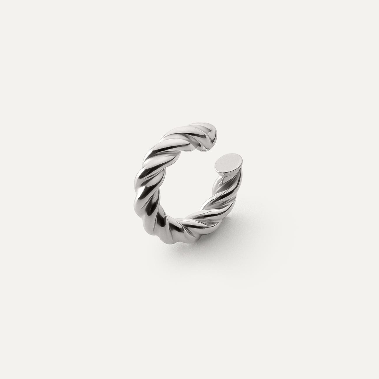 Geflochter Ohrklemme - 925 Silber platiniert