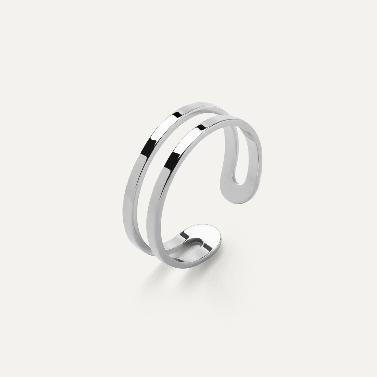Silberner Dreifach-Zehenring aus Sterlingsilber 925 platiniert
