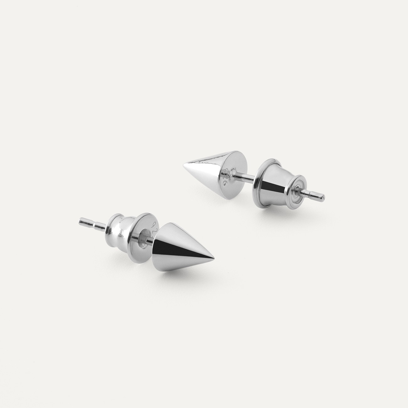 Silver stud earrings with platinum plating