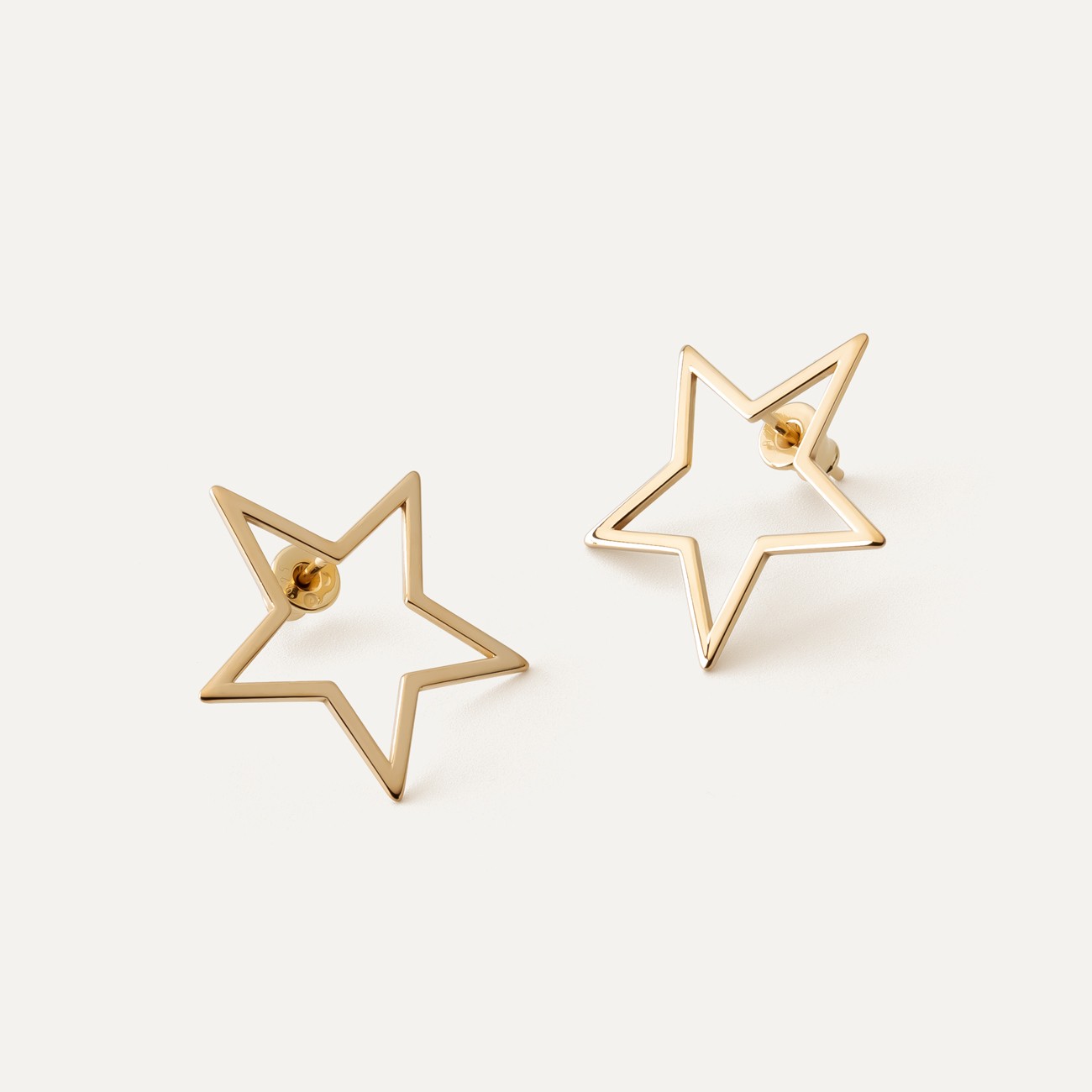 Silver star earrings gold plated