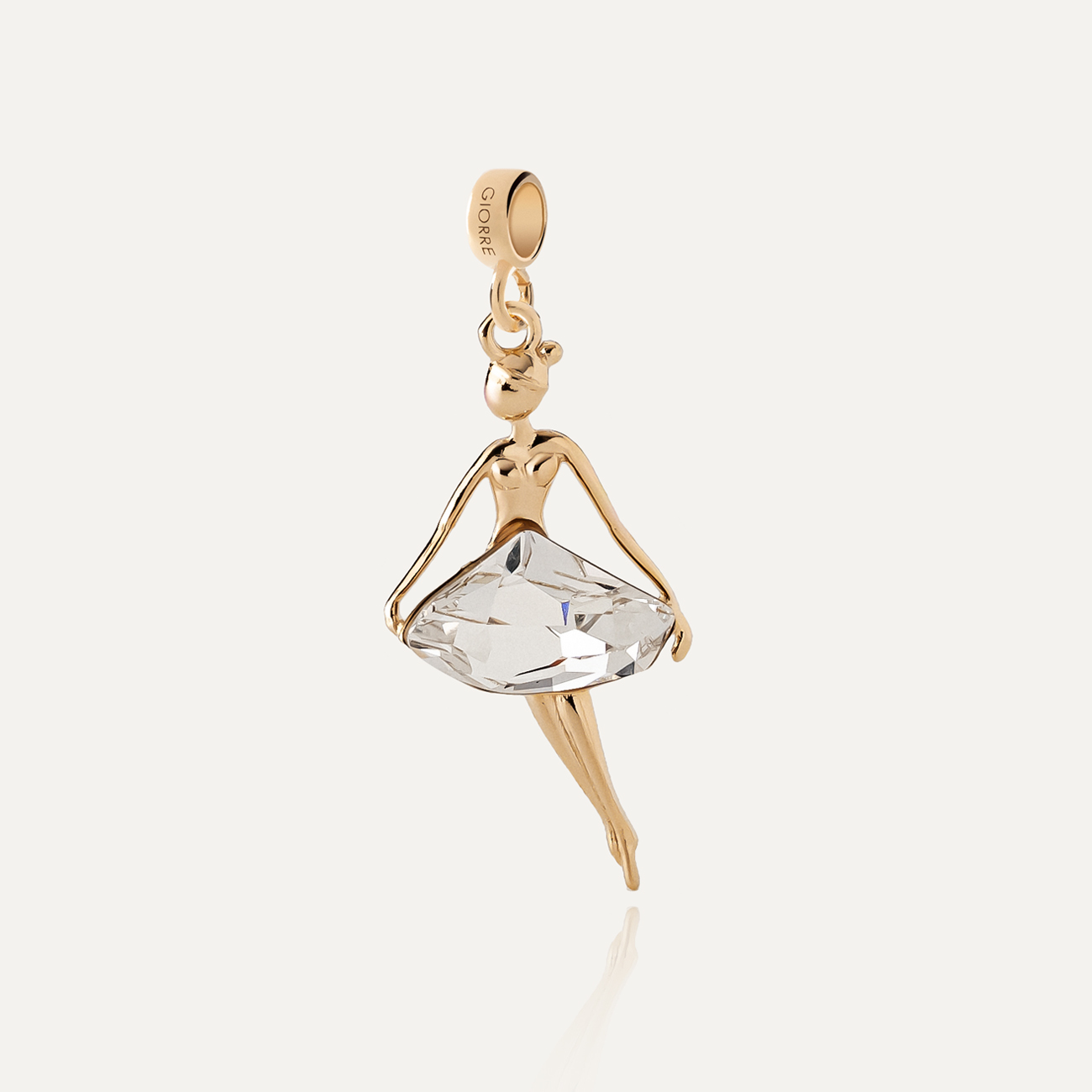 Ballerina-Tänzerin Anhänger, 925er Silber, vergoldet