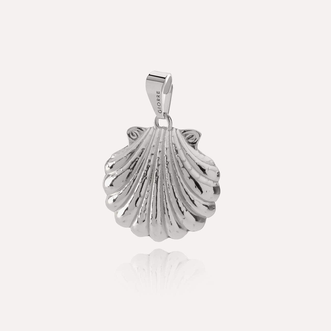 Muschel-Anhänger, 925 Silber mit Platinbeschichtung