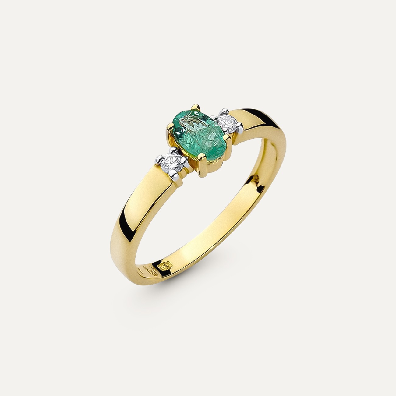 Gold ring mit smaragd, gold 585 gelb 