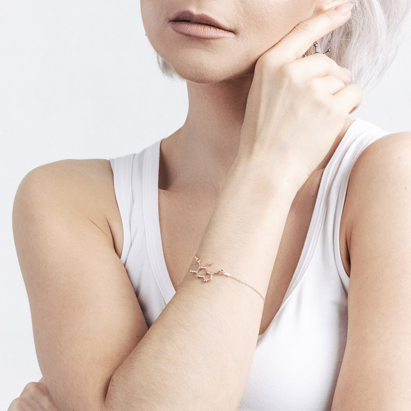 Schokoladen - Armband, 925er Silber platiniert                                    