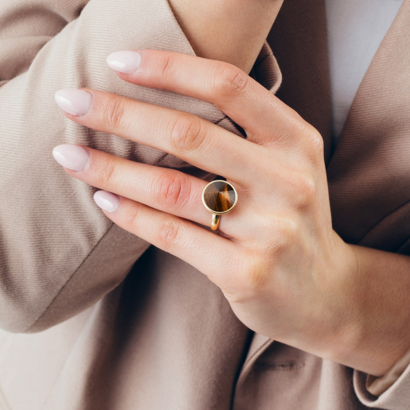 Ring mit schwarzem Onyx, 925er Silber                                    