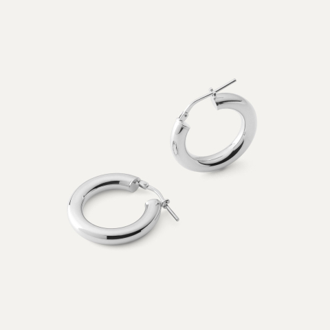 Runde reifen ohrringe 3 cm platiniert
