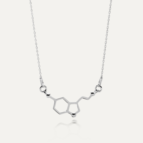 Naszyjnik serotonina, srebro 925 w pokryciu platyną