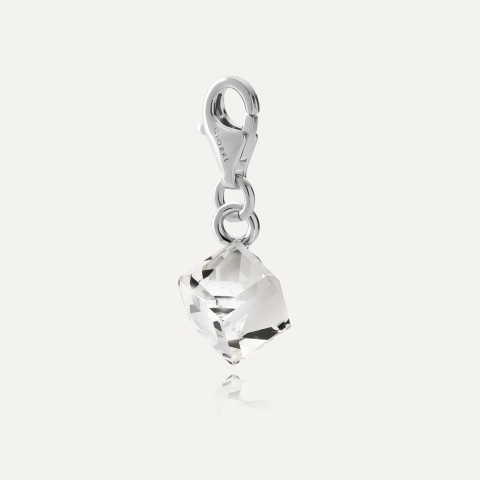Silver charms cube platinum plated